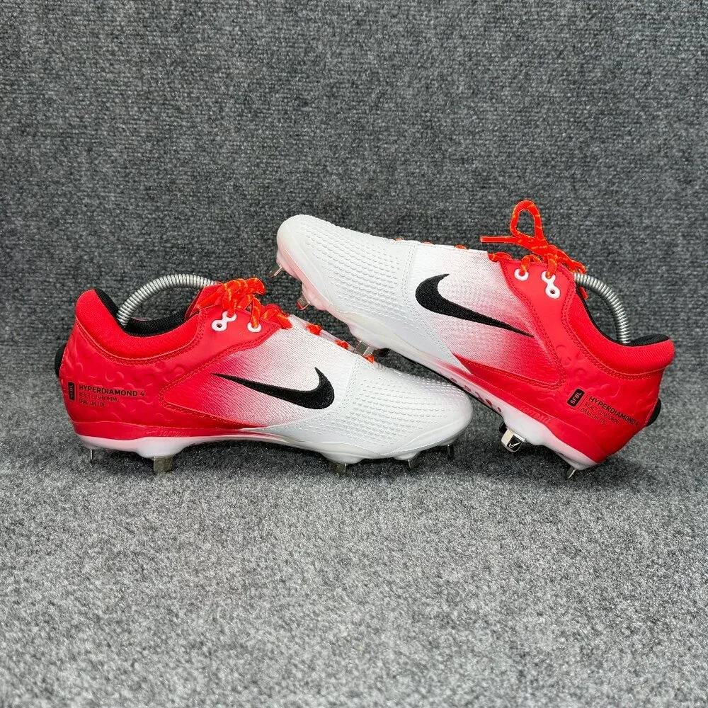 Nike womens White and Red Gradient Athletic Cleats